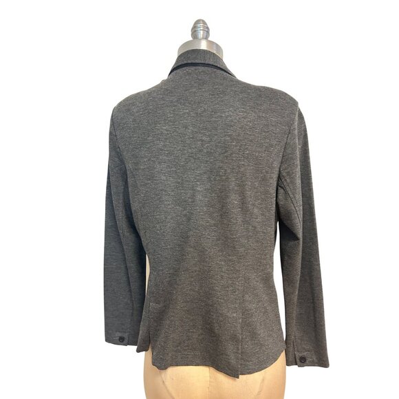 CAbi Jet Set Ponte Blazer Jacket Gray Size 8 Style 616 Jersey Single Button - Picture 4 of 5
